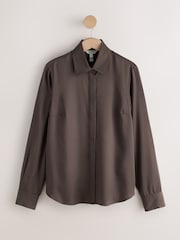 Chocolate Brown N. Premium Tencel Soft Long Sleeve Shirt - Image 1 of 3