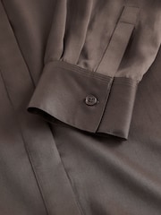Chocolate Brown N. Premium Tencel Soft Long Sleeve Shirt - Image 3 of 3