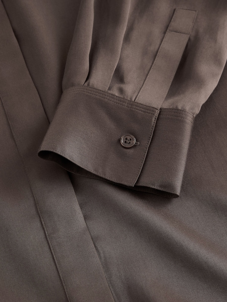 Chocolate Brown N. Premium Tencel Soft Long Sleeve Shirt - Image 3 of 3