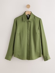 綠色 - N. Premium Tencel Soft Long Sleeve Shirt - 圖片 6，共 8