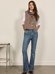 BHOEM Taupe Brown Removable Scarf Buttoned Knit Vest - Image 5 of 5
