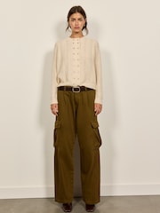 BHOEM Ecru Pointelle Cable-Knit Cardigan - Image 6 of 6