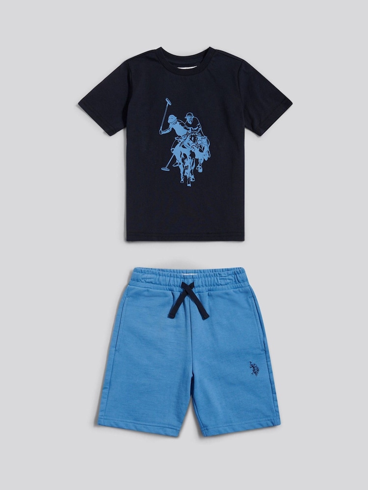 U.S. Polo Assn Navy Blue Graphic T-Shirt And Shorts Set - Image 1 of 4