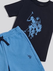U.S. Polo Assn Navy Blue Graphic T-Shirt And Shorts Set - Image 3 of 4
