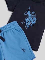 U.S. Polo Assn Navy Blue Graphic T-Shirt And Shorts Set - Image 4 of 4