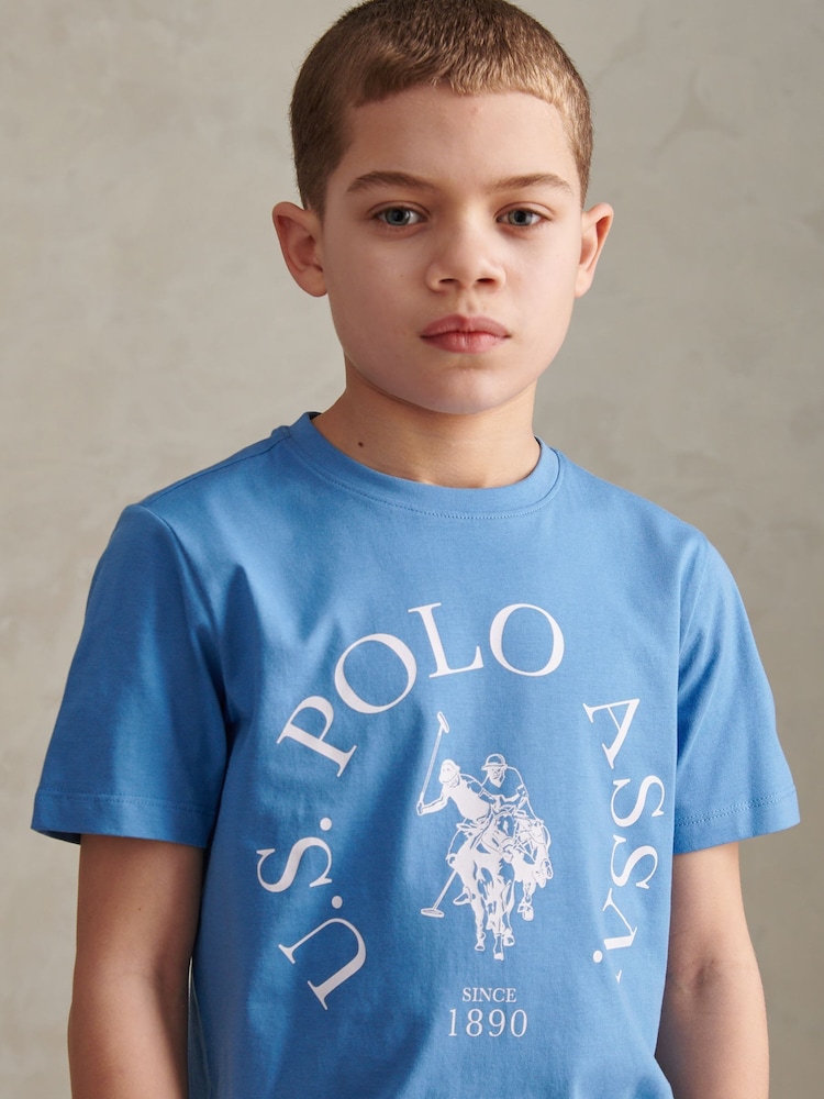 U.S. Polo Assn Blue Minimal Circle Print T-Shirt - Image 2 of 7