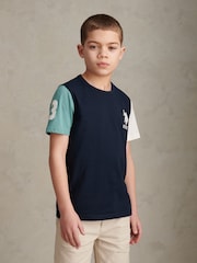 U.S. Polo Assn. Navy Blue Player 3 Colour Block T-Shirt - Image 1 of 10