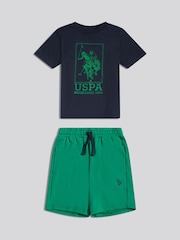 U.S. Polo Assn Blue Graphic T-Shirt And Short Set - Image 1 of 4