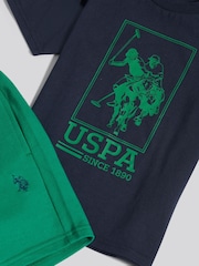 U.S. Polo Assn Blue Graphic T-Shirt And Short Set - Image 3 of 4