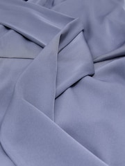 Reiss Lilac Purple Naomi Petite Satin One-Shoulder Draped Midi Dress - Image 8 of 9