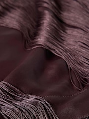 Mint Velvet Brown Satin Fringe Waist Scarf - Image 4 of 5