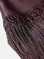 Mint Velvet Brown Satin Fringe Waist Scarf - Image 5 of 5