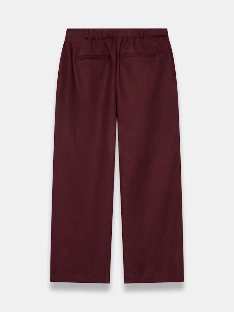 Mint Velvet Red Linen Blend Wide Leg Trousers - Image 8 of 8 Mint Velvet Red Linen Blend Wide Leg Trousers - Image 8 of 8