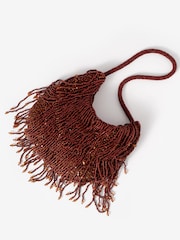 Mint Velvet Brown Cleo Beaded Shoulder Bag - Image 3 of 4