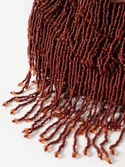 Mint Velvet Brown Cleo Beaded Shoulder Bag - Image 4 of 4