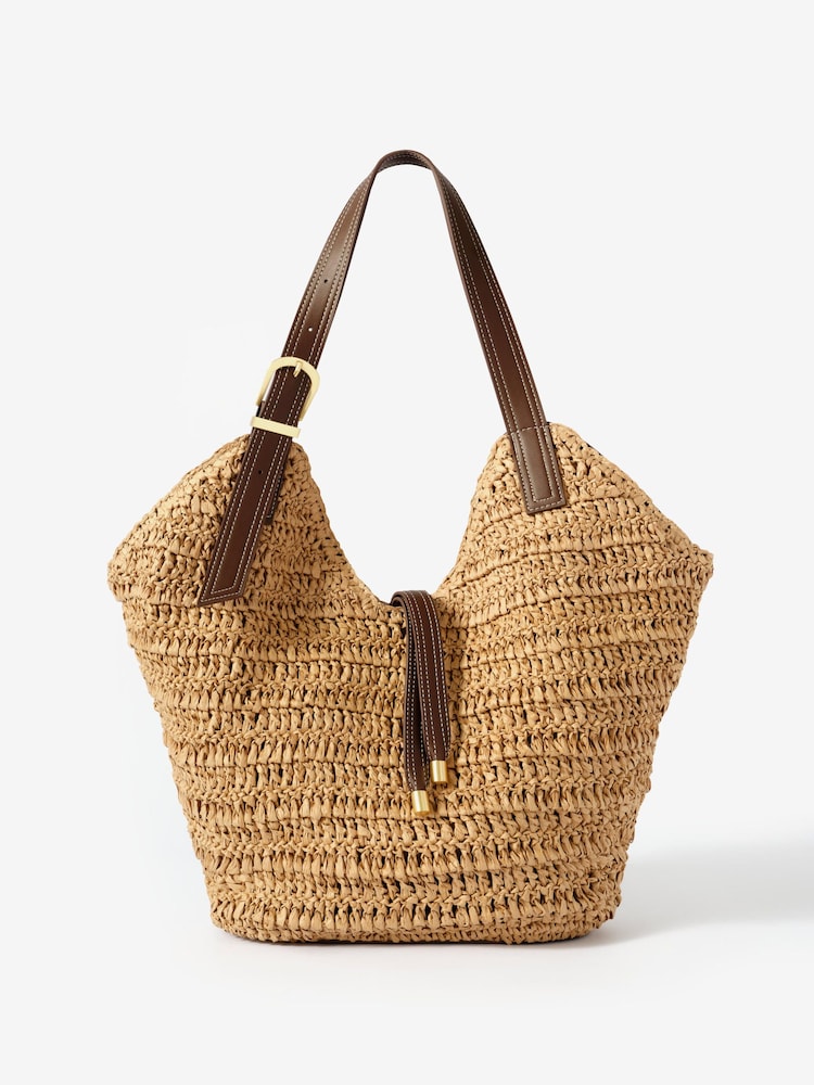 Mint Velvet Natural Esme Woven Bucket Bag - Image 2 of 5 Mint Velvet Natural Esme Woven Bucket Bag - Image 2 of 5