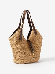 Mint Velvet Natural Esme Woven Bucket Bag - Image 3 of 5
