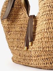 Mint Velvet Natural Esme Woven Bucket Bag - Image 4 of 5