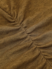 Reiss Ochre Green Dotty Lyocell-Wool Ruched Crew-Neck T-Shirt - Image 6 of 6