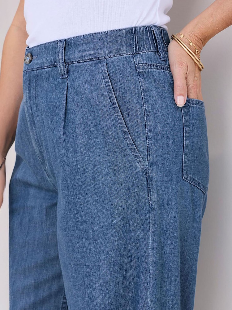 Cotton Traders Blue Wide Leg Jeans - Image 3 of 3