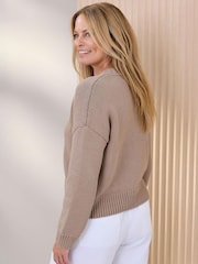 Cotton Traders Brown Cotton Cardigan - Image 2 of 4