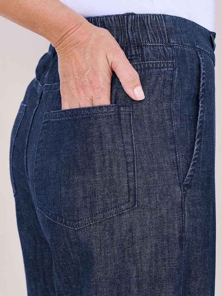 Cotton Traders Blue Wide Leg Jeans - Image 4 of 4