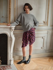 BHOEM Grey Crew Neck Wool Blend Jumper With Embroidery Detail - Image 3 of 6