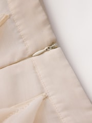 Cream - CERENE Organza Ruffle Straight Midi Skirt - Imaginea 9 din 12