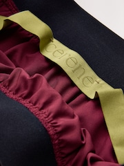 CERENE Becca Burgundy Red Pleated Mesh Trim Midi Skirt - Image 7 of 9