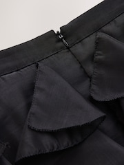 CERENE Frances Black Organza Ruffle Straight Midi Skirt - Image 10 of 12