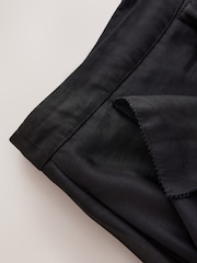 CERENE Frances Black Organza Ruffle Straight Midi Skirt - Image 7 of 12