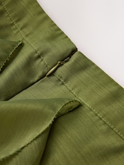 Verde - CERENE Organza Ruffle Straight Midi Skirt - Imaginea 8 din 10