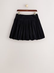CERENE Daisy Black Velvet Bubble Mini Skirt - Image 1 of 6