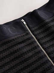 CERENE Black Structured Mesh Maxi Skirt - Image 10 of 11