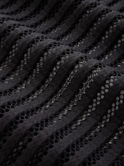 CERENE Black Structured Mesh Maxi Skirt - Image 8 of 11
