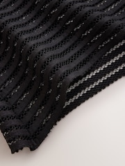CERENE Black Structured Mesh Maxi Skirt - Image 9 of 11