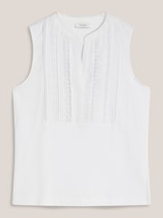 Hobbs White Millie Broderie Tank Top - Image 3 of 3