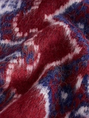Red Bandana Print Knitted Zip Through Cardigan - Image 6 of 7
