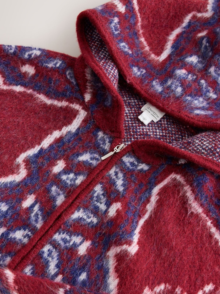 Red Bandana Print Knitted Zip Through Cardigan - Image 7 of 7 Red Bandana Print Knitted Zip Through Cardigan - Image 7 of 7