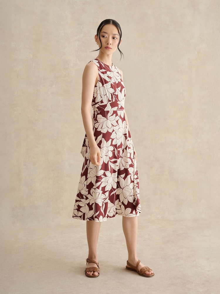 Hobbs Brown Marylise Dress - Image 1 of 3 Hobbs Brown Marylise Dress - Image 1 of 3