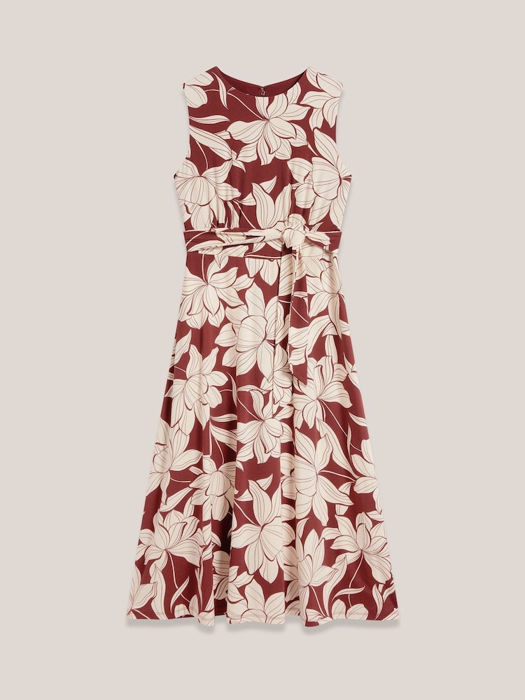 Hobbs Brown Marylise Dress - Image 3 of 3 Hobbs Brown Marylise Dress - Image 3 of 3