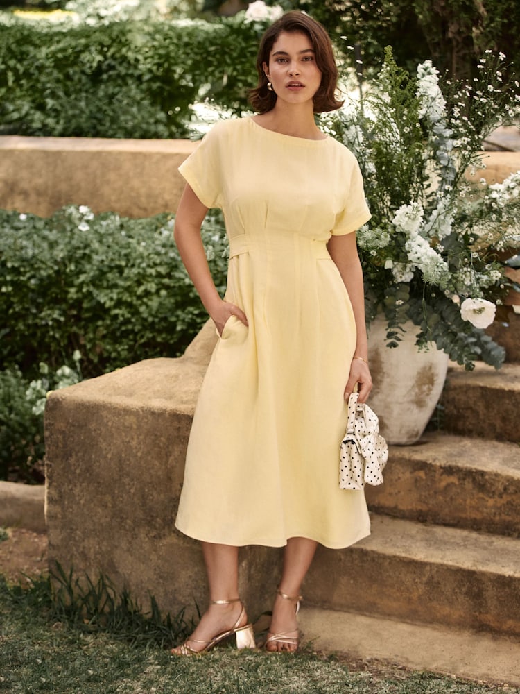 Hobbs Yellow Petite Aliya Dress - Image 1 of 2 Hobbs Yellow Petite Aliya Dress - Image 1 of 2