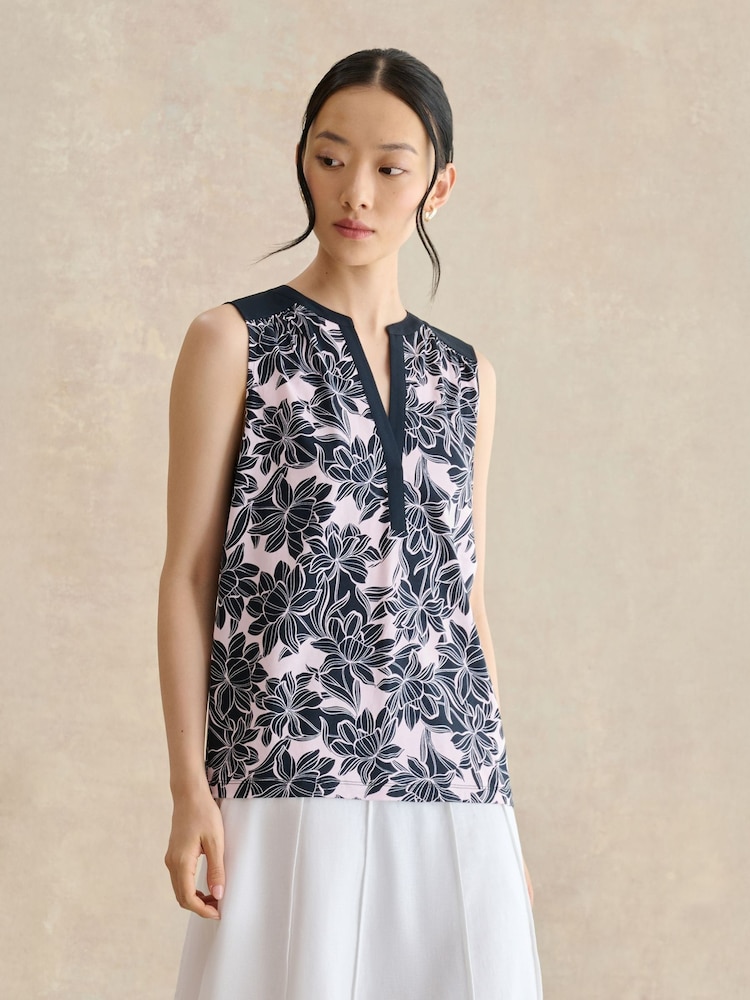 Hobbs Pink Nadine Printed Top - Image 1 of 3 Hobbs Pink Nadine Printed Top - Image 1 of 3