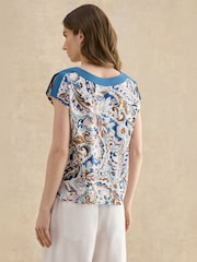 Hobbs Blue Viviana Printed Top - Image 2 of 3