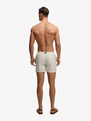 SUPERDRY White Premium Printed 15-inch Swim Shorts - Image 3 of 9