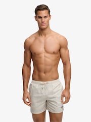 SUPERDRY White Premium Printed 15-inch Swim Shorts - Image 4 of 9