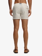 SUPERDRY White Premium Printed 15-inch Swim Shorts - Image 5 of 9