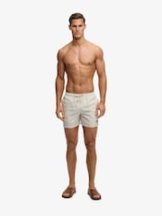 SUPERDRY White Premium Printed 15-inch Swim Shorts - Image 6 of 9