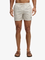 SUPERDRY White Premium Printed 15-inch Swim Shorts - Image 7 of 9