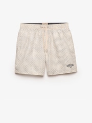 SUPERDRY White Premium Printed 15-inch Swim Shorts - Image 8 of 9